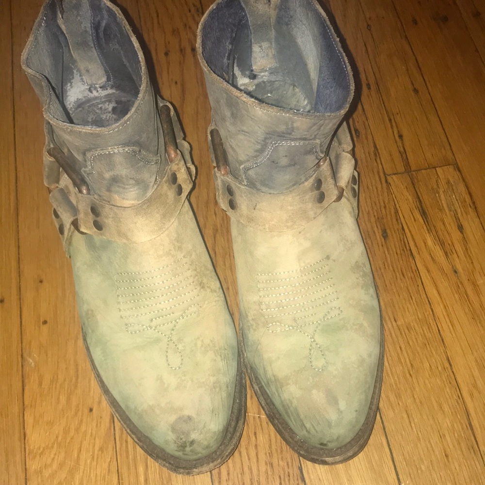 Steve Madden Freebird cowboy booties aqua ombre